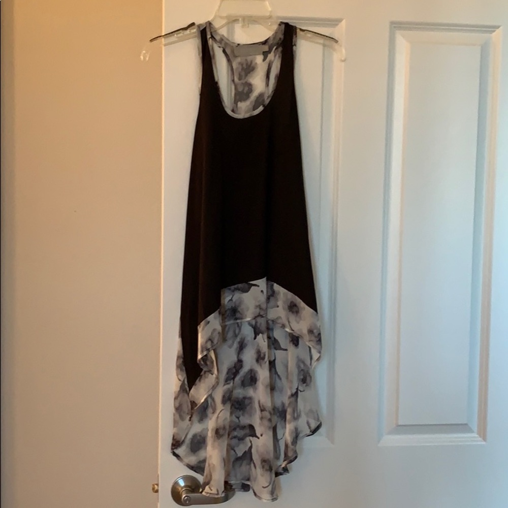 Black tank with patterned back